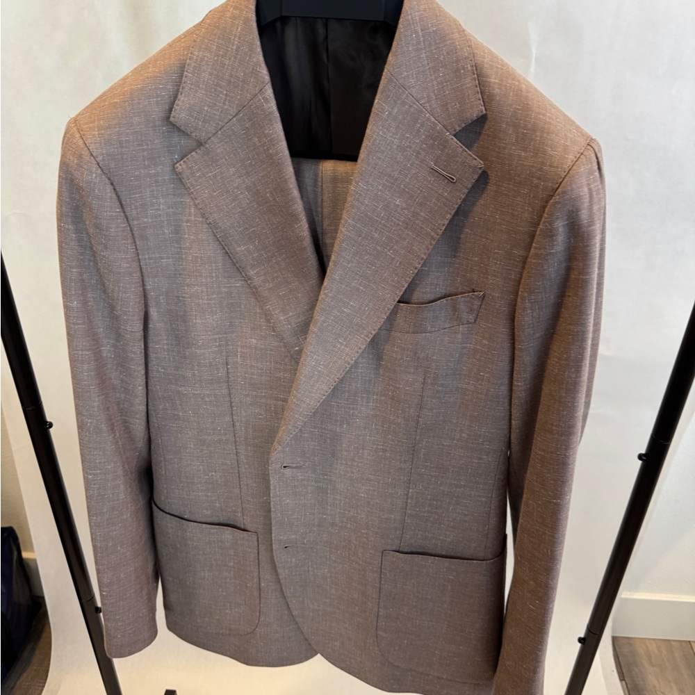 Men's Light Brown Custom Made Suit